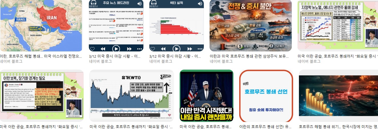 호르무즈 해협 봉쇄의 이란과 앞으로 주식전개