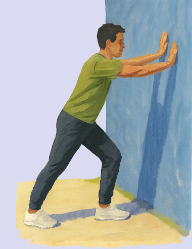 아킬레스건 스트레칭 (수채화적인 그림으로 표현)