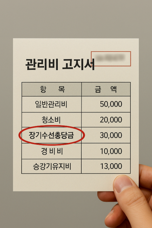관리비 고지서에 표시된 장기수선충당금 항목