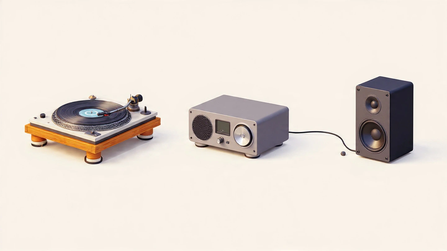 포노앰프 연결 구조(턴테이블-앰프-스피커)