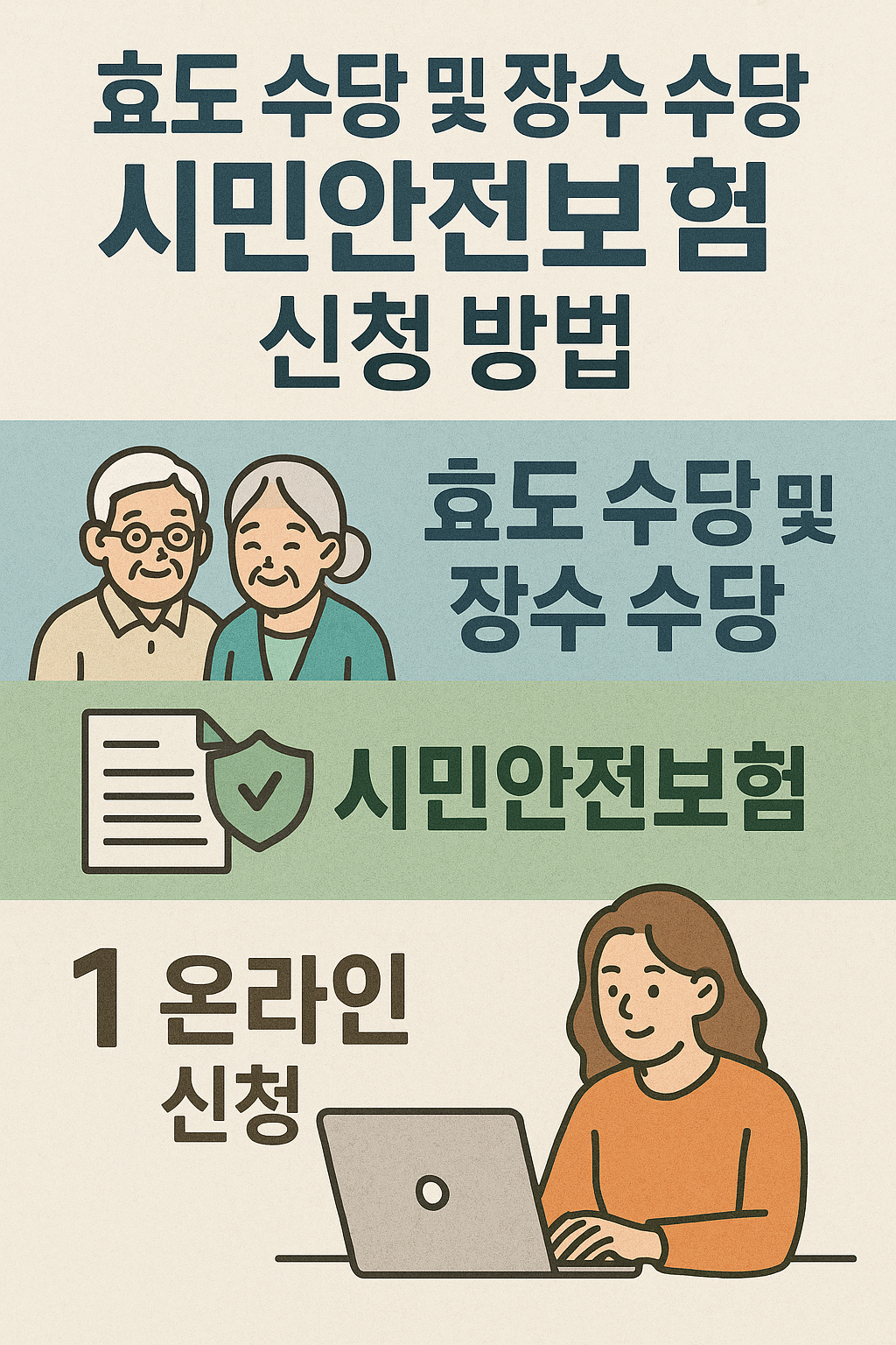 효도수당, 장수수당, 시민안전보험 꼭 챙기세요!