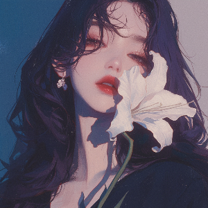 Black-hair-Red-lipstick-and-Lily