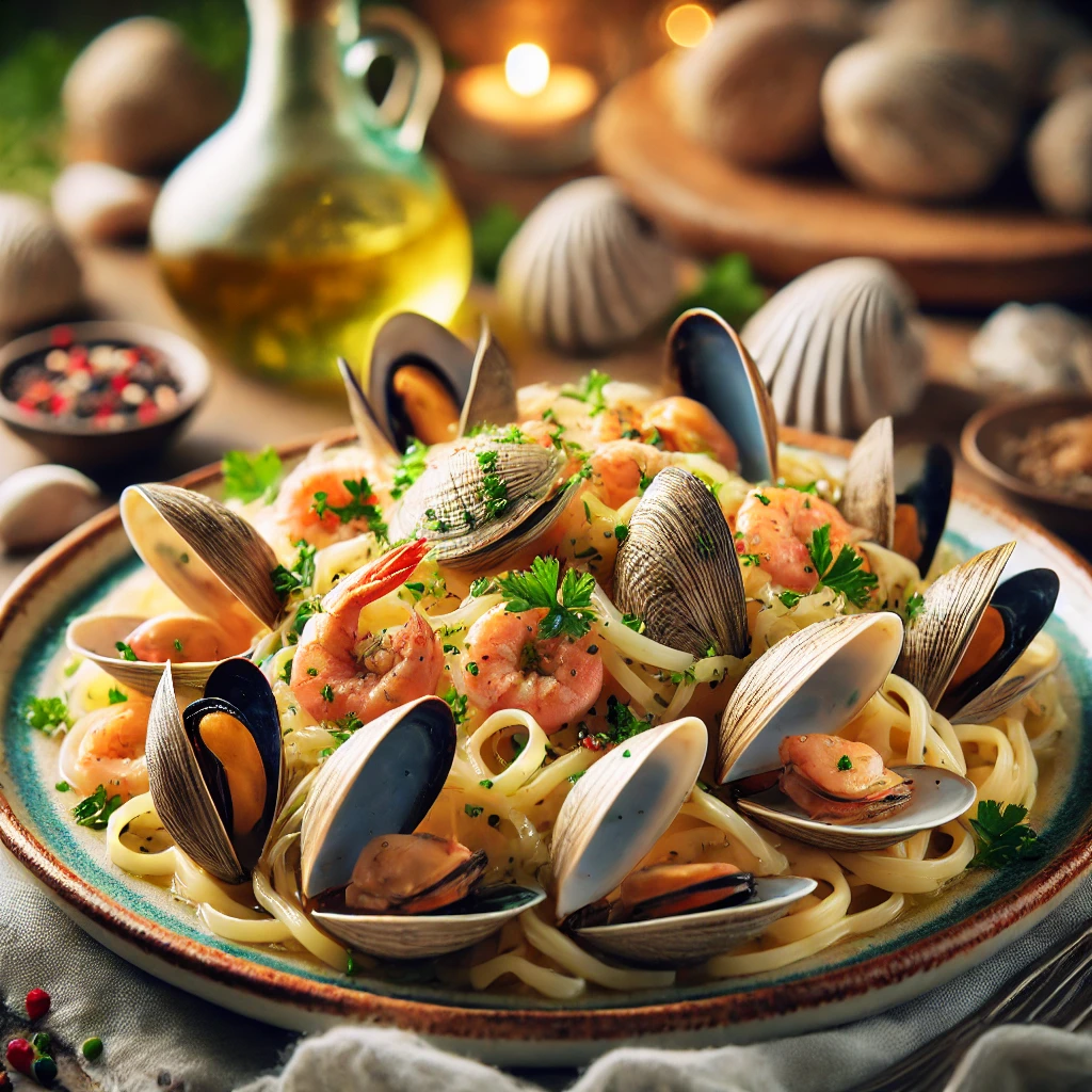 해산물 가득한 봉골레 파스타