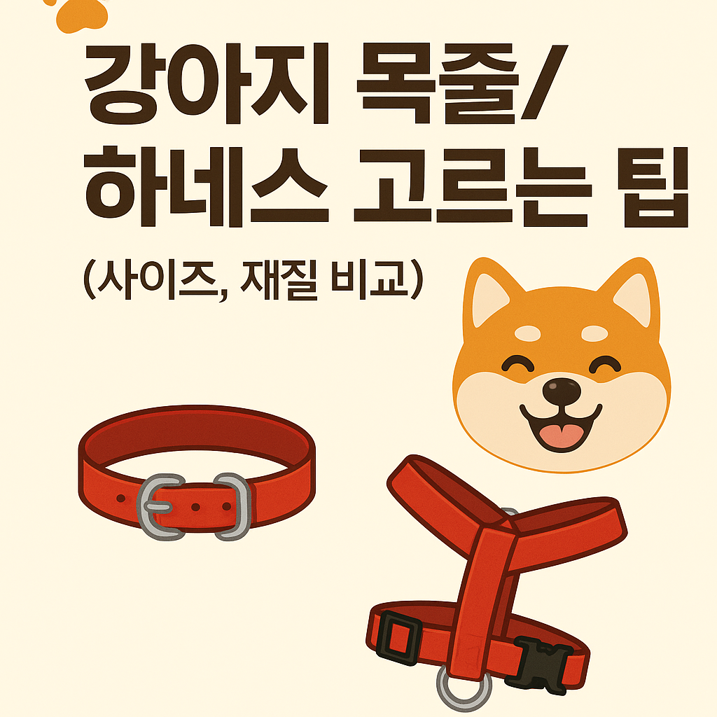 강아지 목줄/하네스 고르는 팁 (사이즈, 재질 비교)