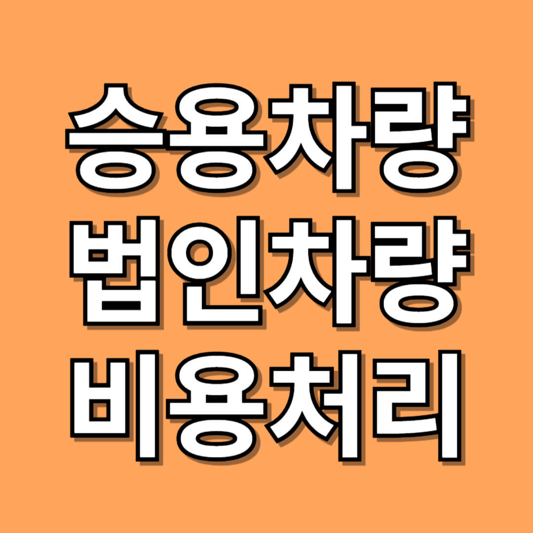 기업 승용차와 법인차 비용처리