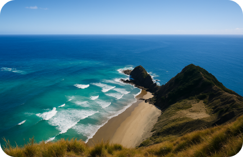 뉴질랜드 남섬 그래픽으로 표현