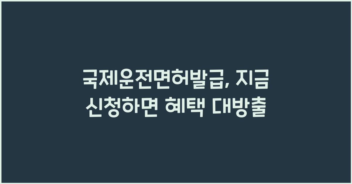 국제운전면허발급