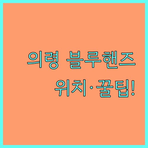 의령군 블루핸즈 서비스 네트워크 위치..