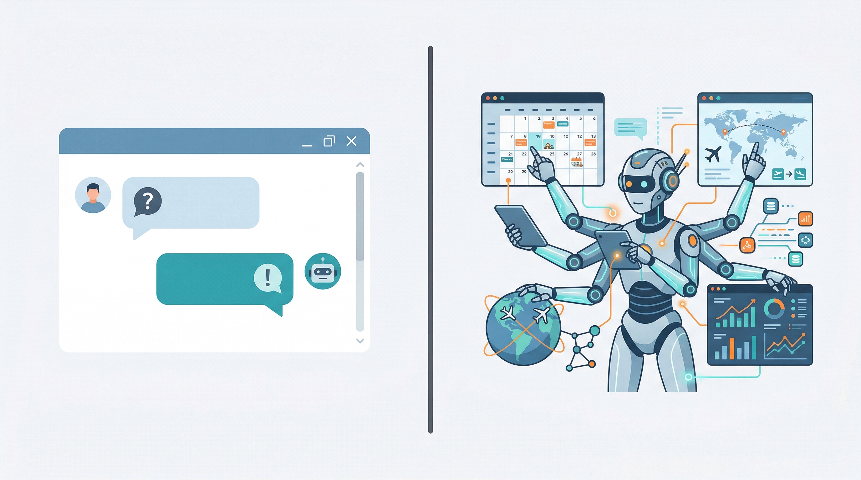 AI 에이전트 개념 자율성 도구 사용 일러스트