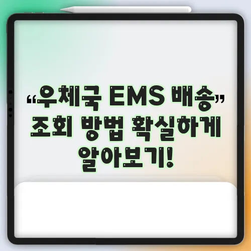 우체국 EMS 배송 조회 방법 확실하게 알아보기!