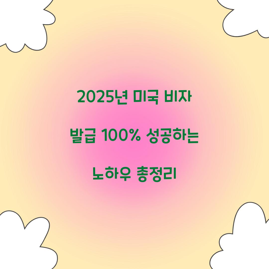 2025년 미국 비자 발급 100% 성공하는 방법