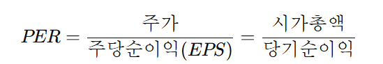 PER(주가수익비율) 계산공식
