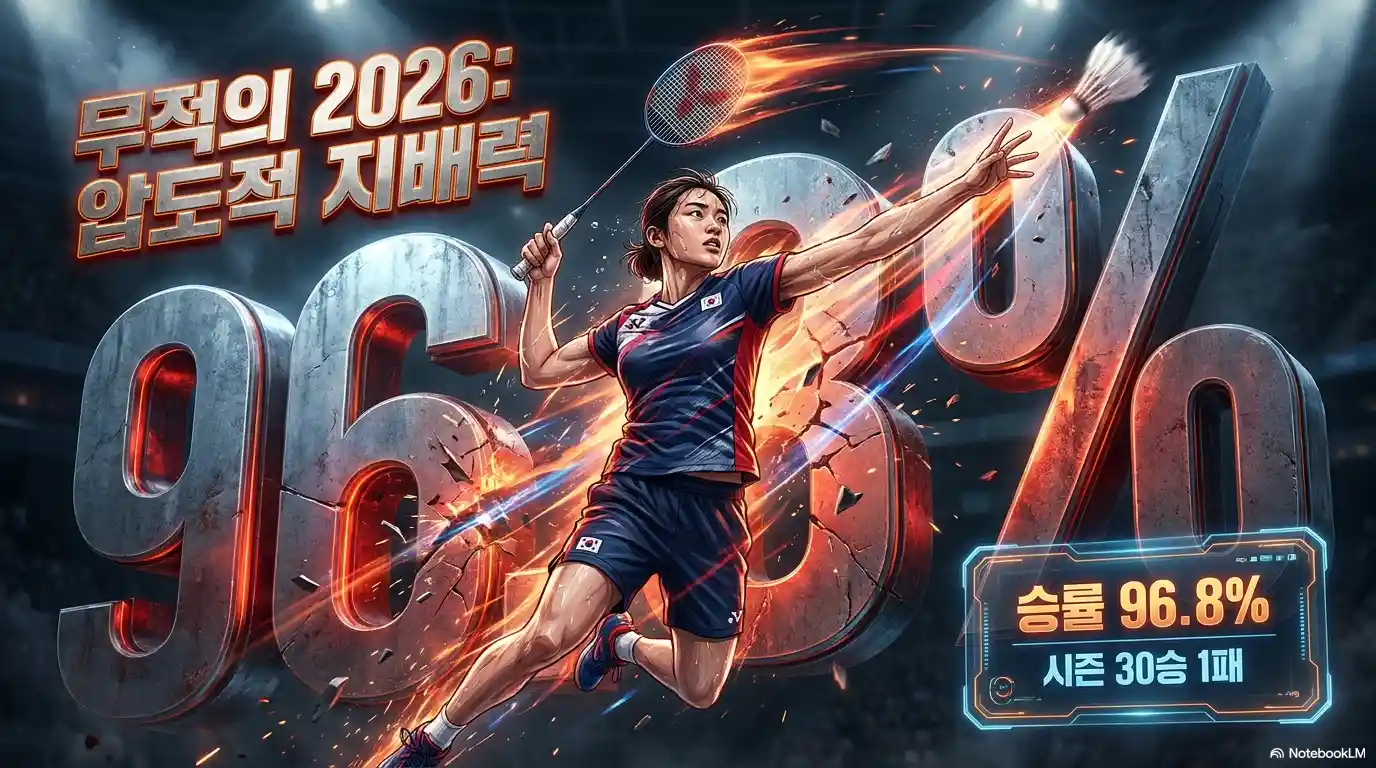 안세영 2026 시즌 승률 96.8% 30승 1패 압도적 지배력 - 세계 1위 배드민턴 시즌 성적