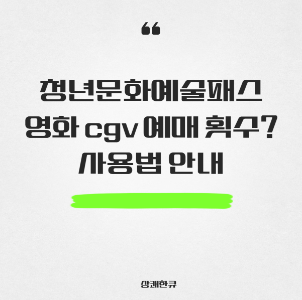청년문화예술패스 영화