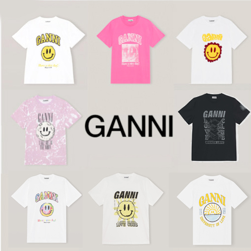 GANNI 가니 티셔츠 스마일 반팔 30종