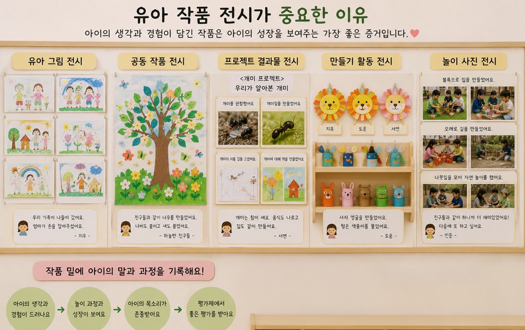 AI 유아 작품 전시 환경 이미지