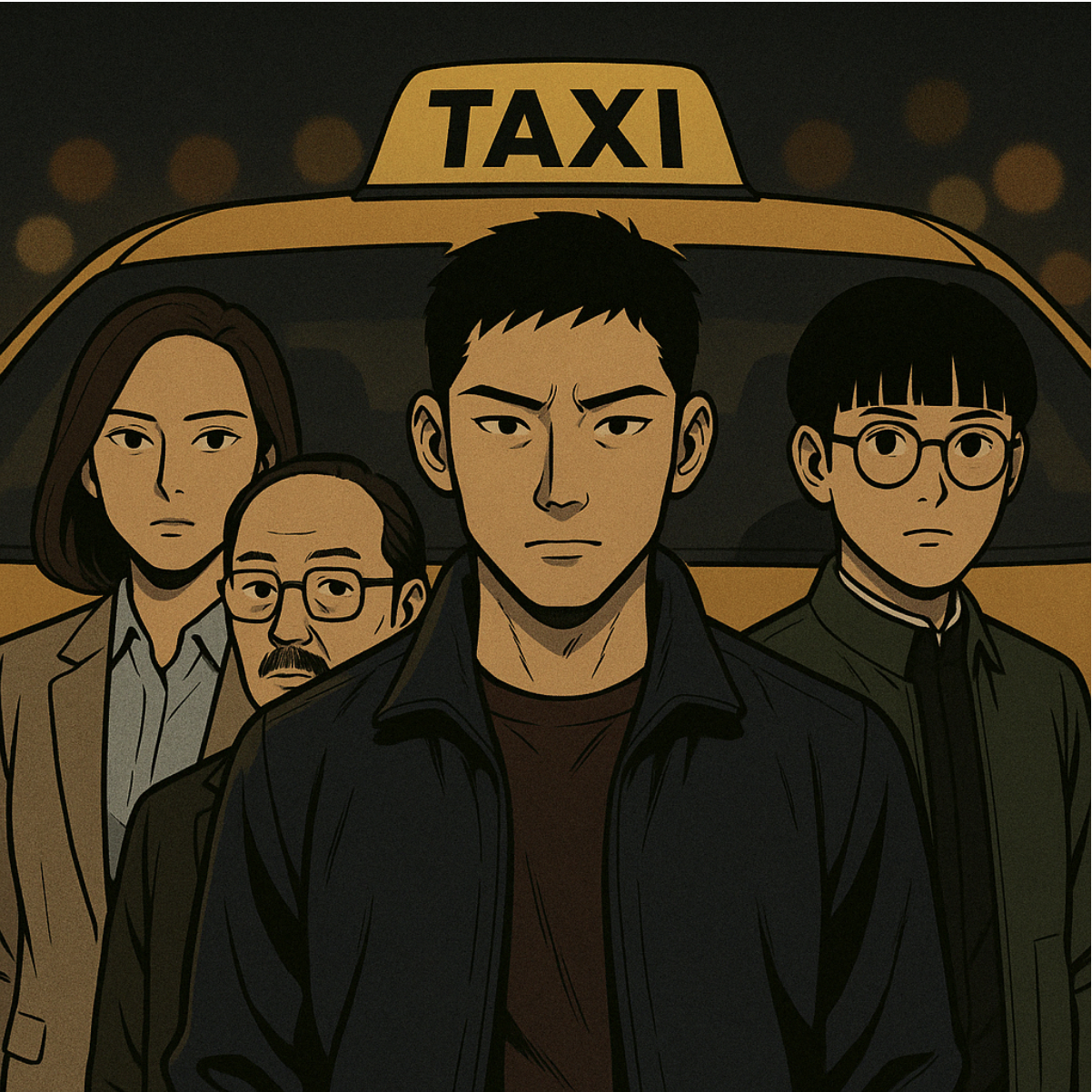 모범택시 시즌 3 택시앞에 서있는 인물들