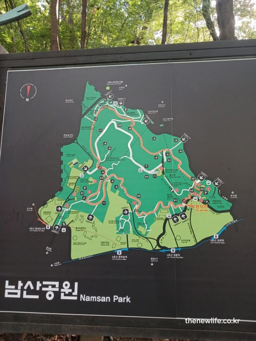 서울 단풍명소 남산공원 지도와 남산 둘레길 코스 안내