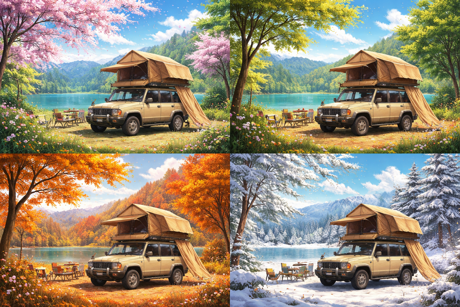 봄 여름 가을 겨울 캠핑장