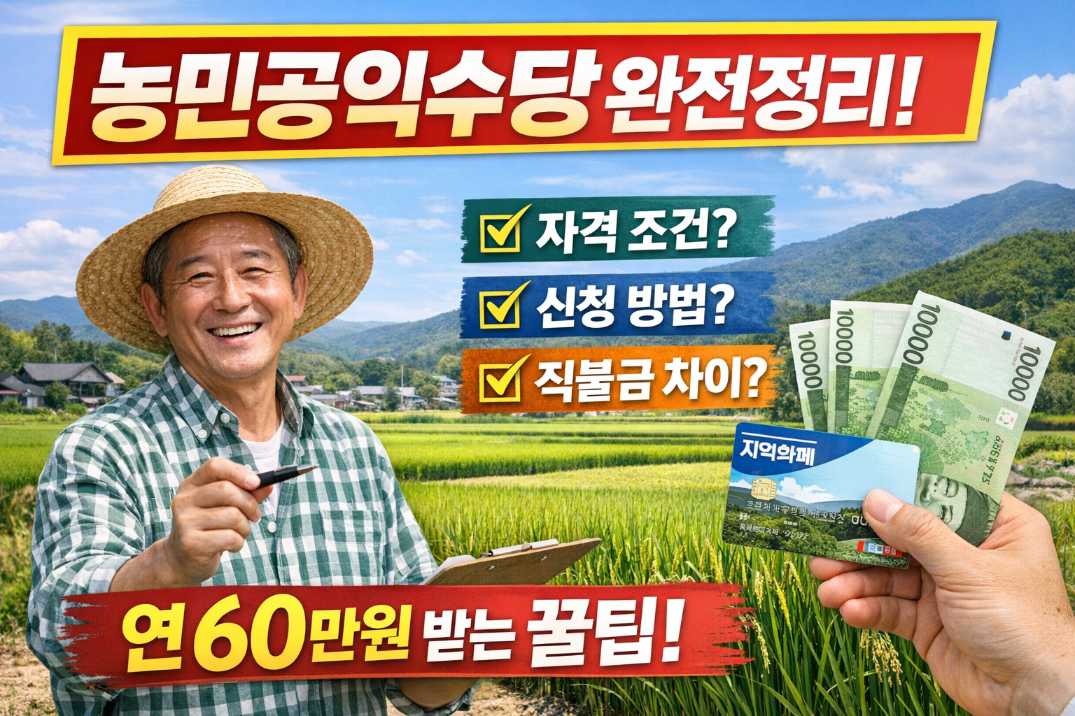 2026 농민공익수당 신청 총정리 자격&middot;신청기간&middot;금액&middot;직불금 차이까지 한 번에