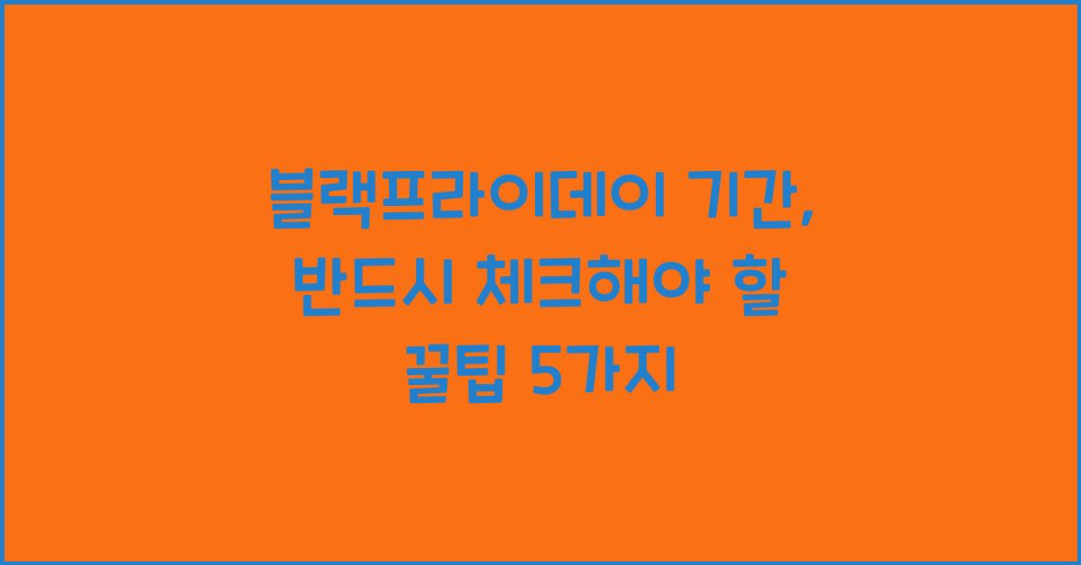 블랙프라이데이 기간