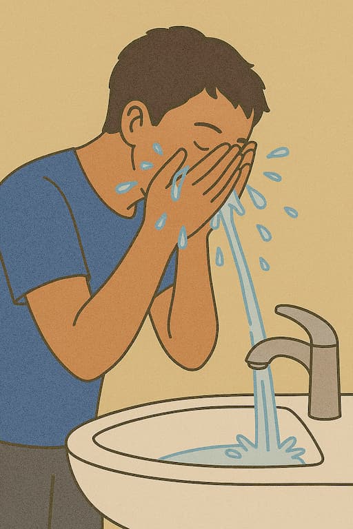 열감 피부용 슬리핑팩 사용하는 모습