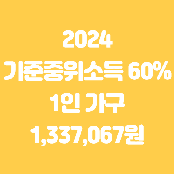 2024 기준중위소득 50% 60% 100% 150% 알아보기