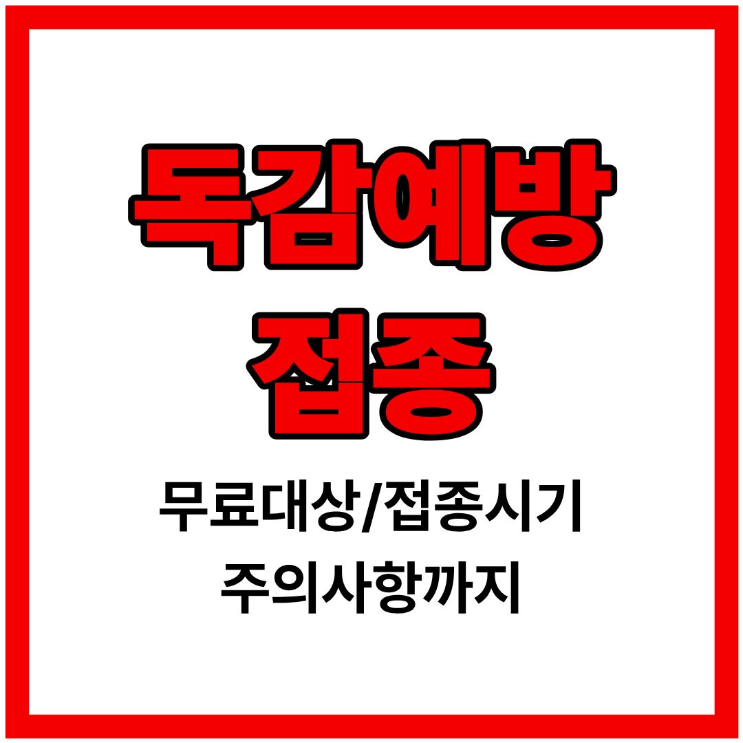 독감예방접종 무료대상 및 접종 시기, 접종후 주의사항 안내