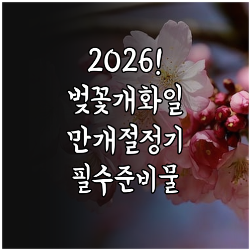 2026년 지역별 벚꽃 개화일과 만개..