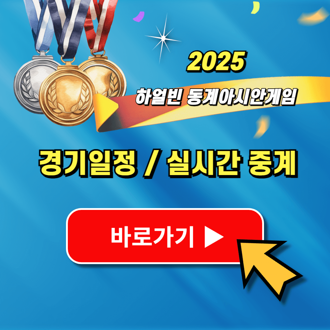 2025 하얼빈 아시안게임 중계방송 경기일정 하이라이트 영상