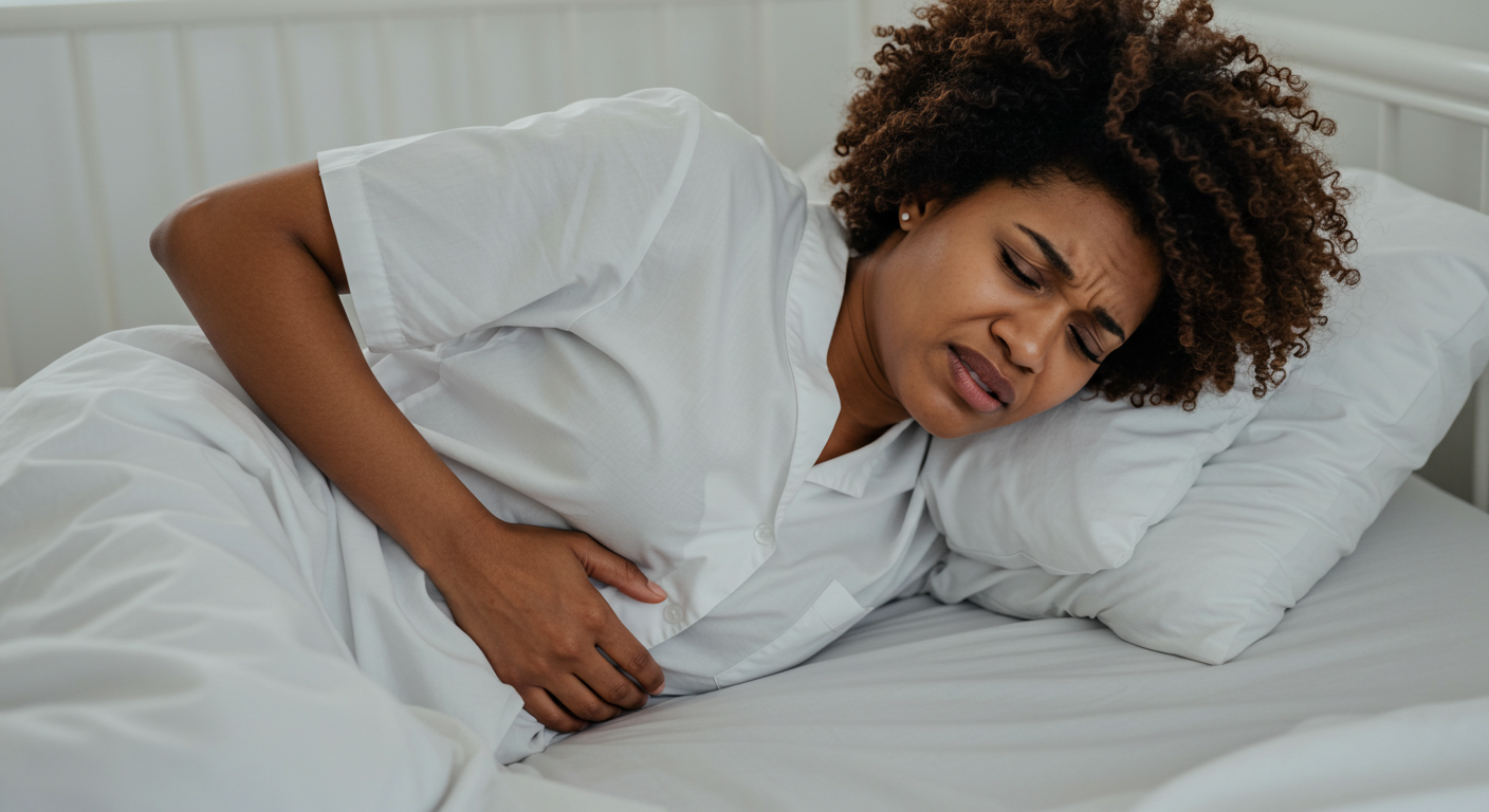 장염증상의 여인