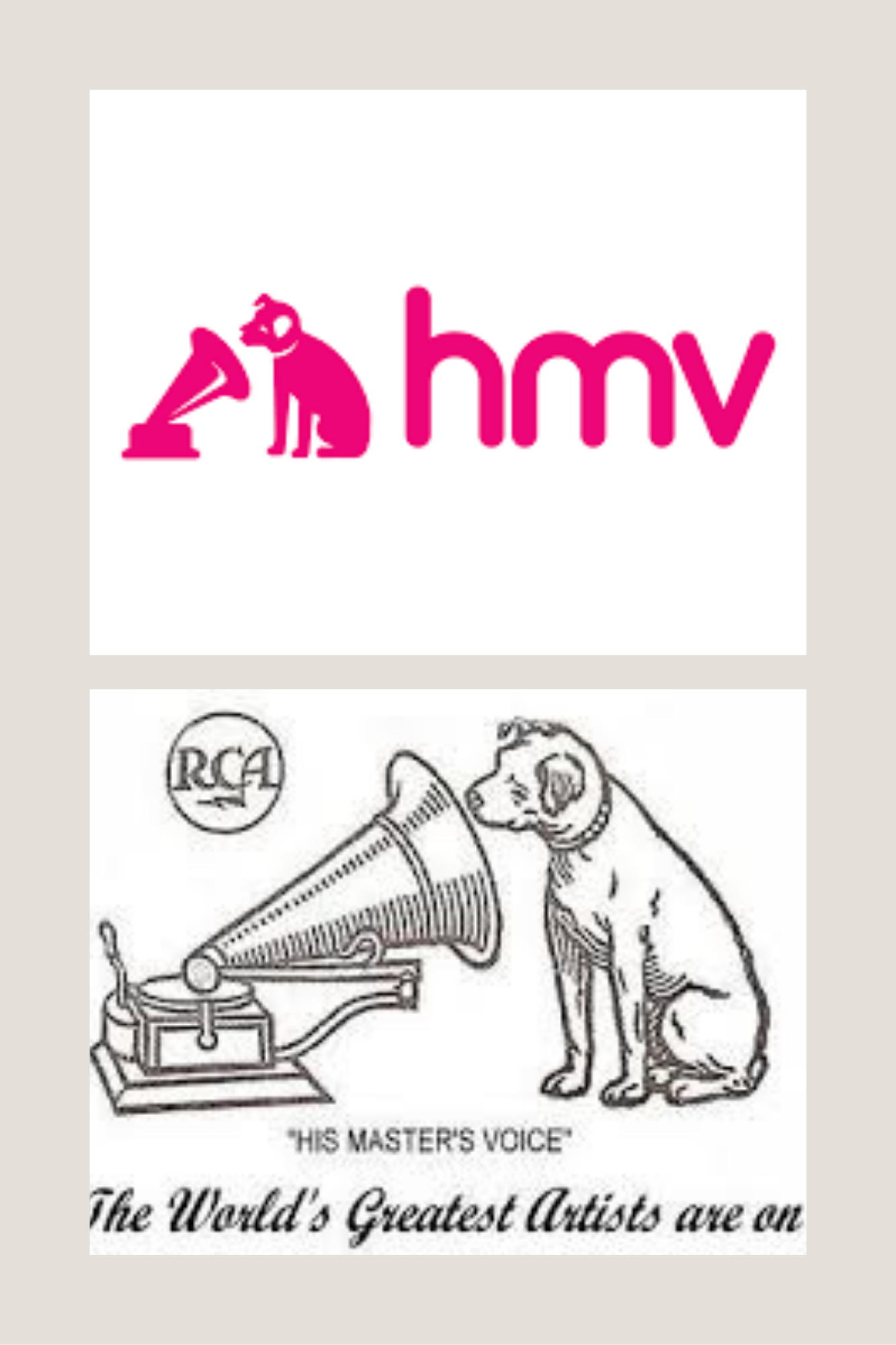 HMV 로고와 RCA Victor 로고를 보여주는 이미지