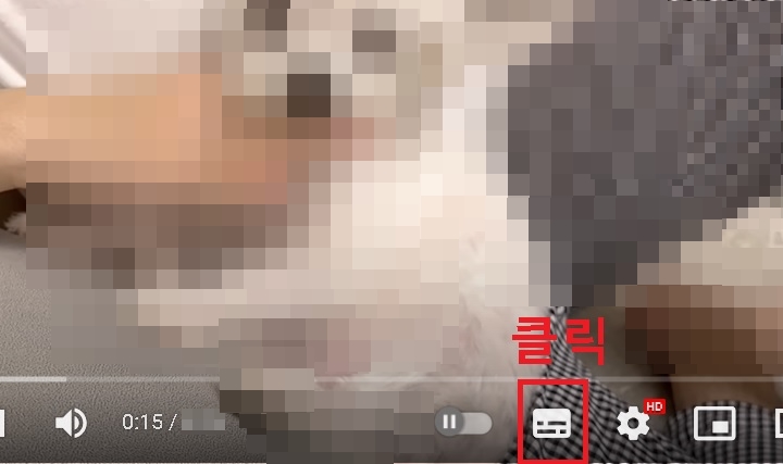 자막 아이콘 클릭함