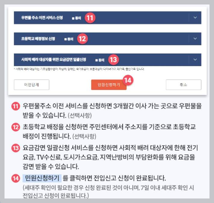 전입신고 인터넷 신청방법 필요서류