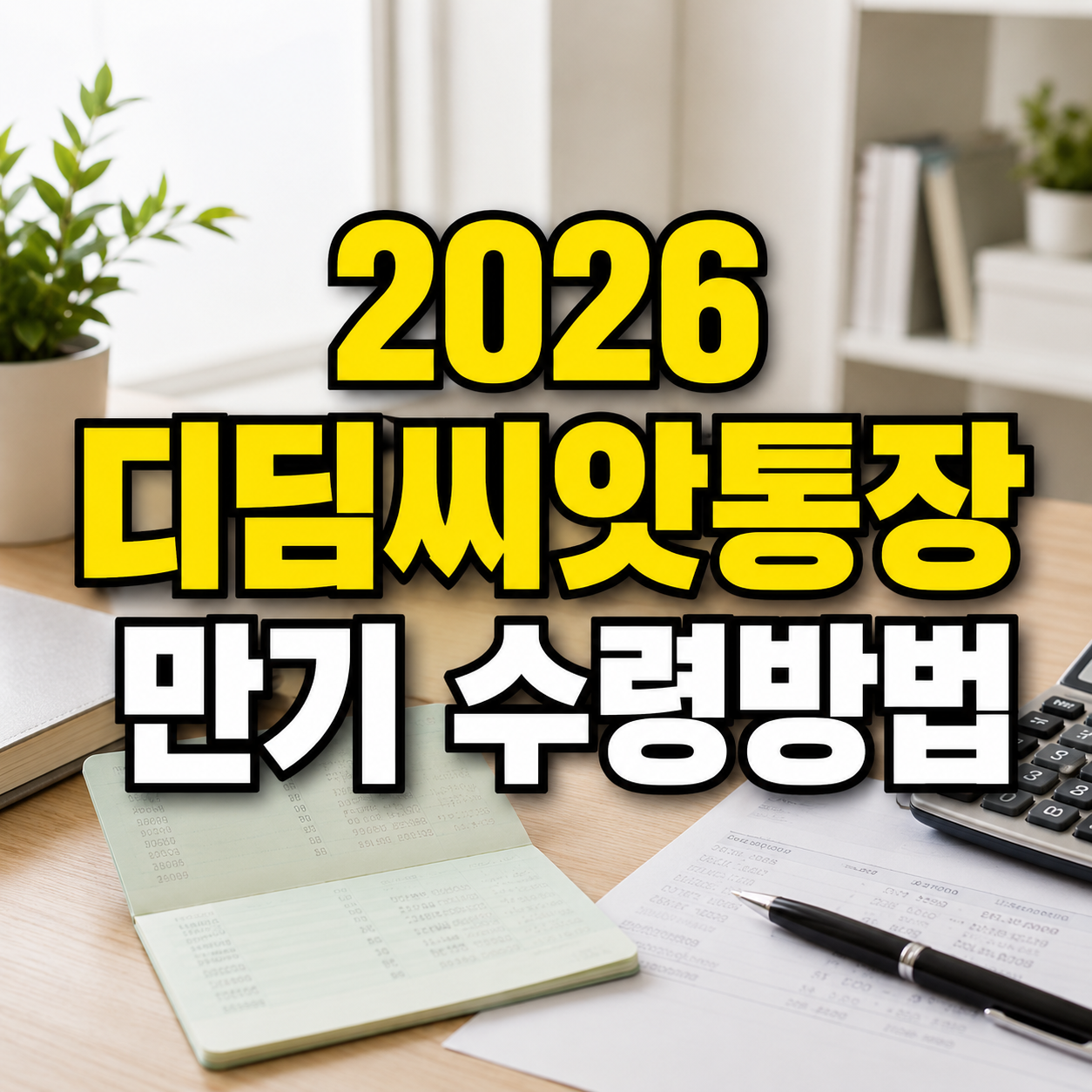 2026 디딤씨앗통장 만기 수령방법과 해지 절차