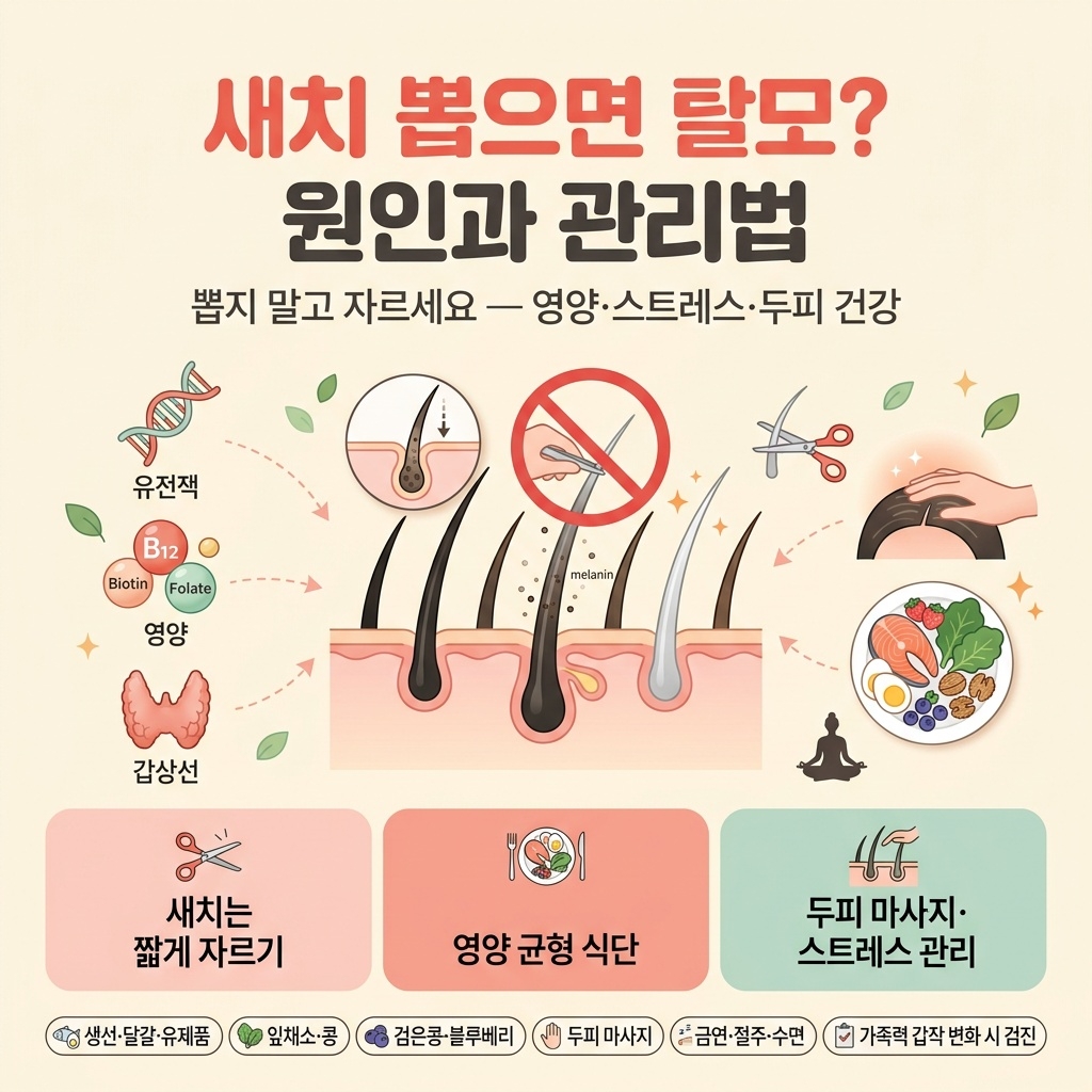 새치 뽑으면 탈모? 새치 나는 이유와 관리법