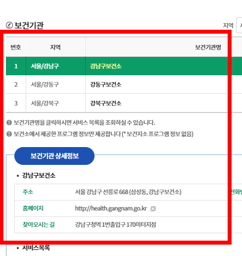 e보건소 공공보건포털 이용방법