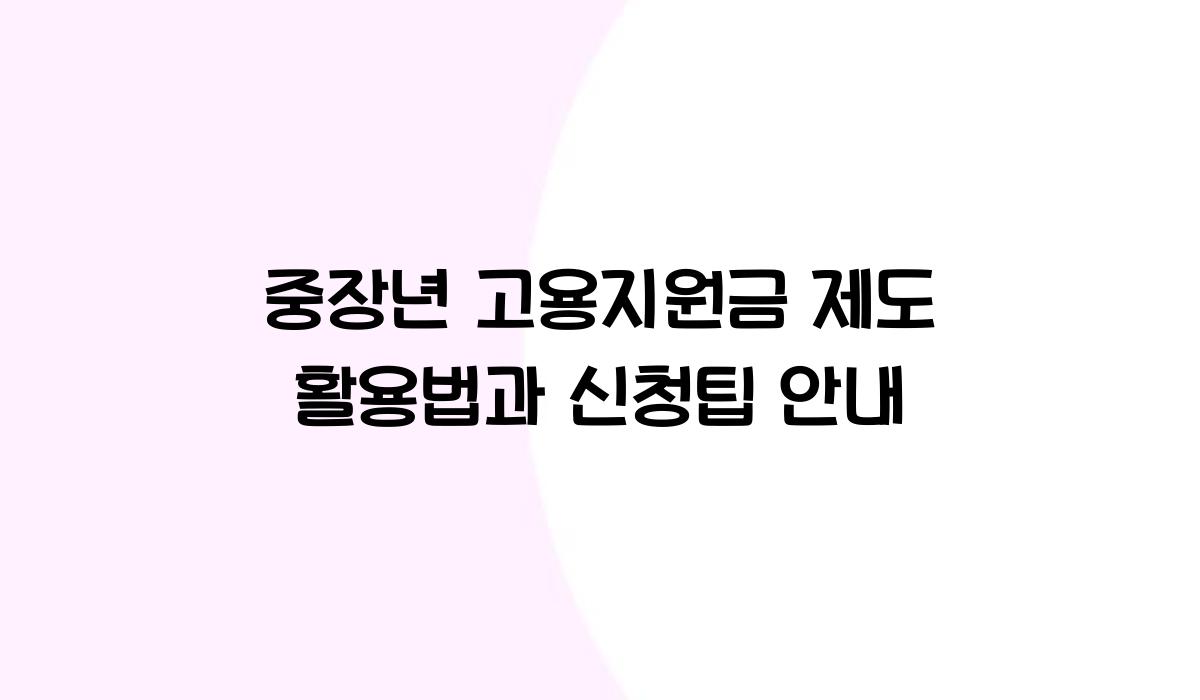중장년 고용지원금 제도
