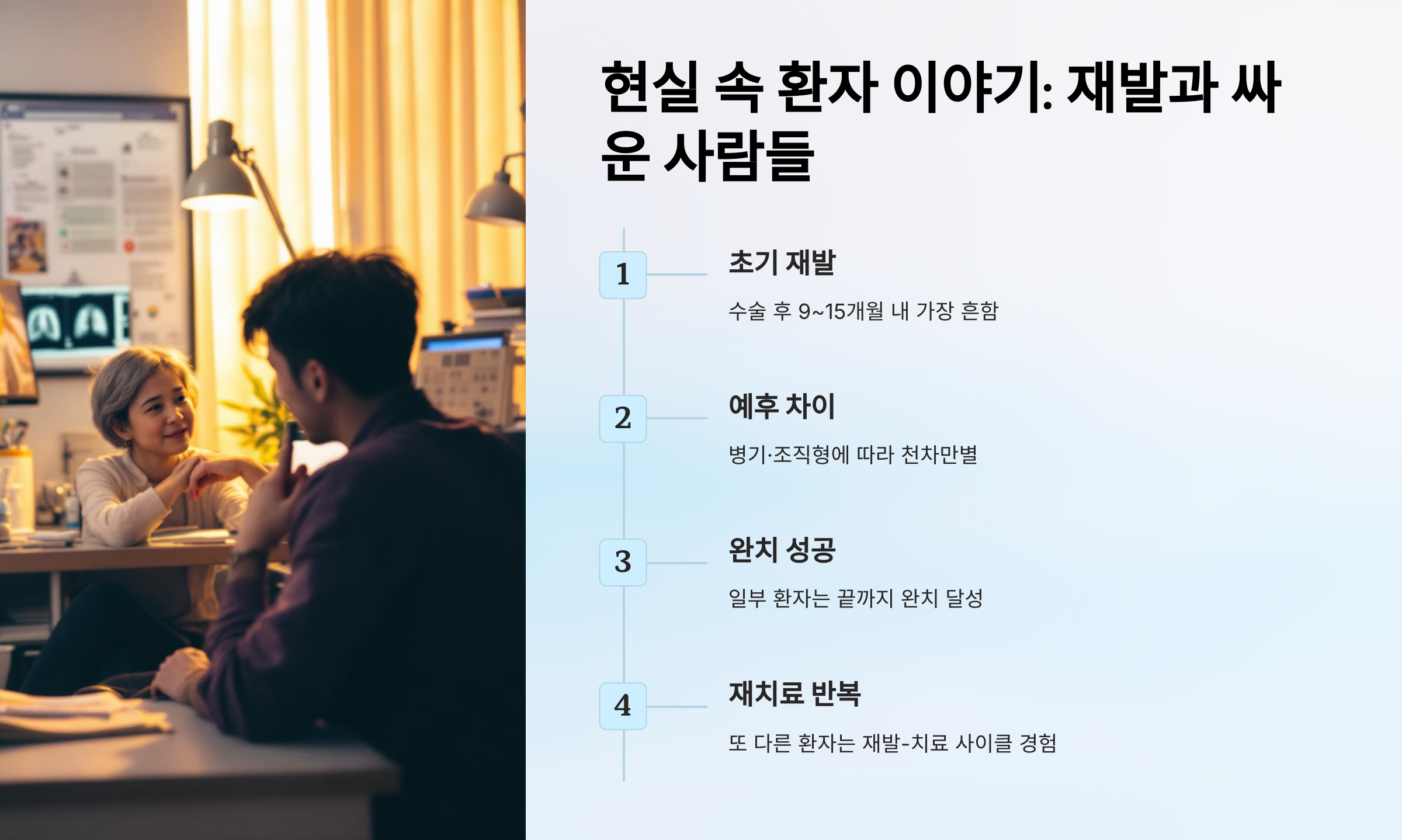 현실 속 환자 이야기: 재발과 싸운 사람들