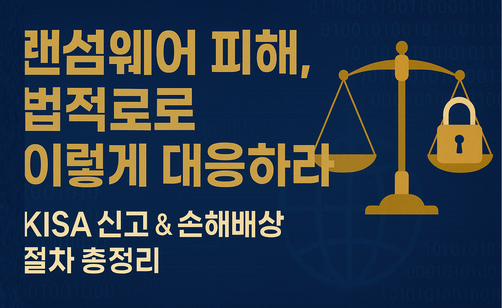 랜섬웨어 피해, 사이버공격 피해 법적으로 이렇게 대응하세요 (KISA 공식 가이드)