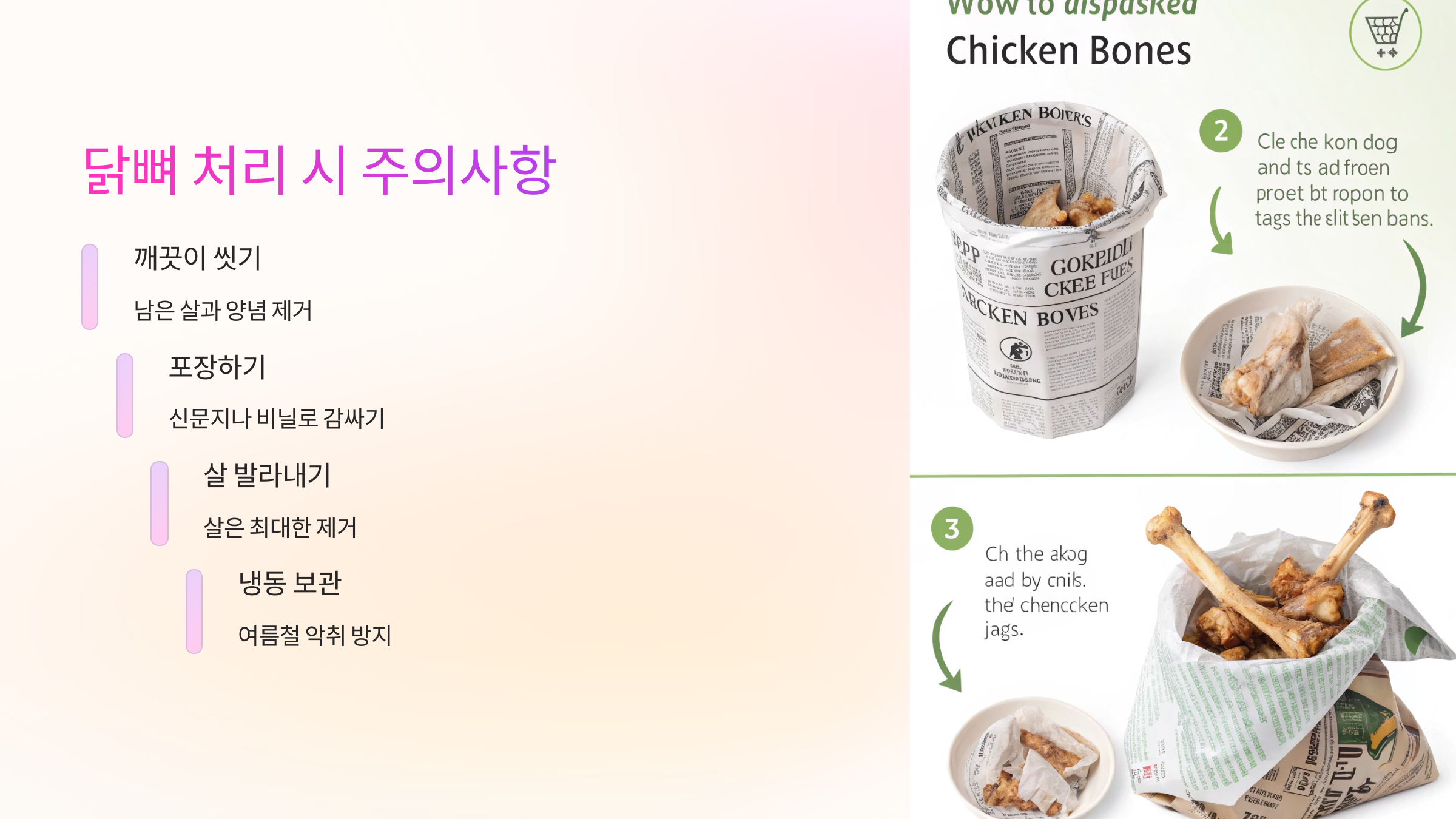 ⚠️ 닭뼈 처리 시 주의사항