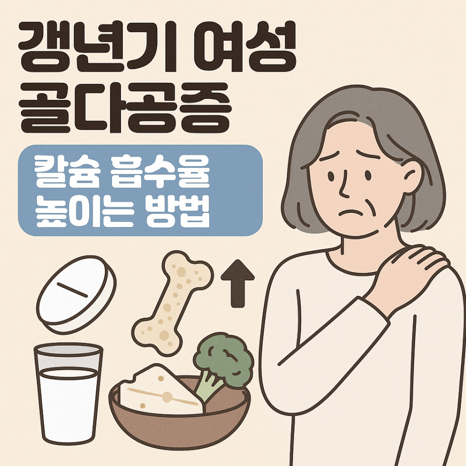 갱년기 여성 골다공증 칼슘 흡수율 높이는 방법