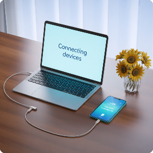 노트북&ndash;스마트폰 USB 연결 방법 이미지
