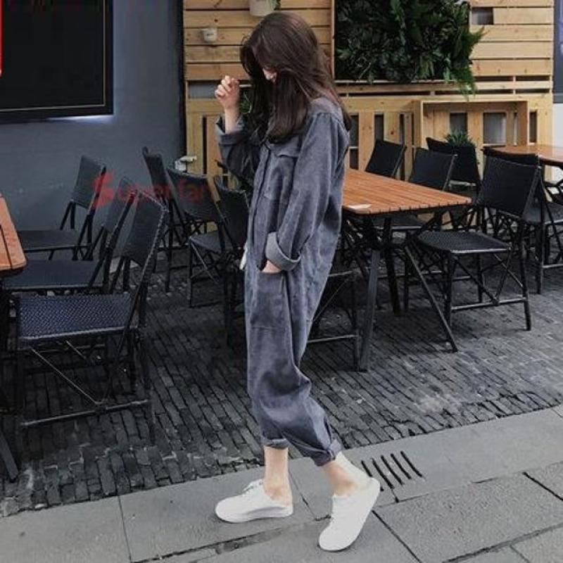 우먼 작업복 점프슈트 넓은 스프링 캐주얼