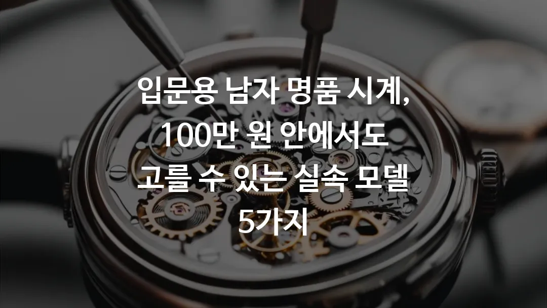 입문용 남자 명품 시계, 100만 원 안에서도 고를 수 있는 실속 모델 5가지