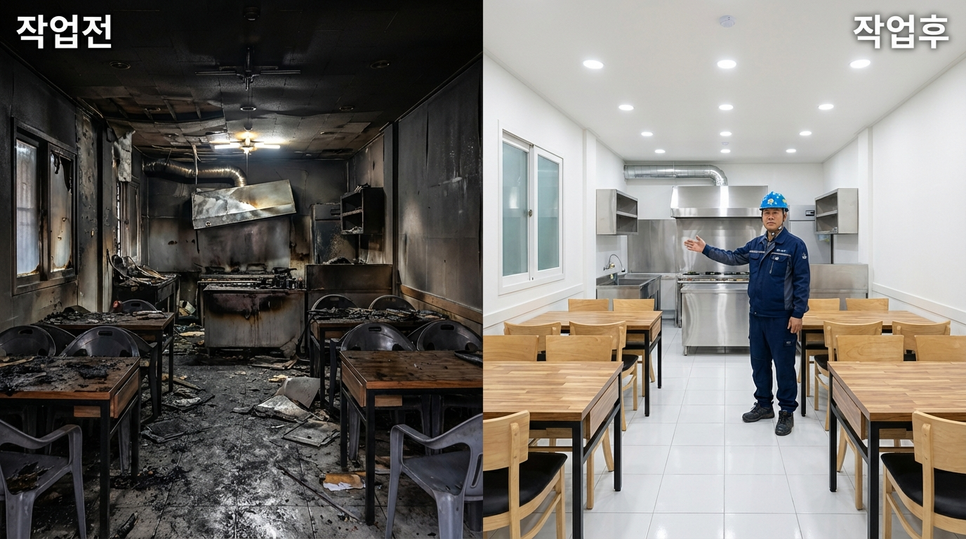 나주 화재청소 후 복구 인테리어