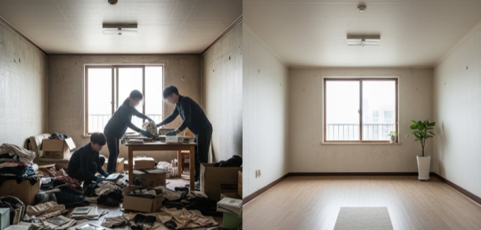 청도 고독사청소 및 정리 후 모습