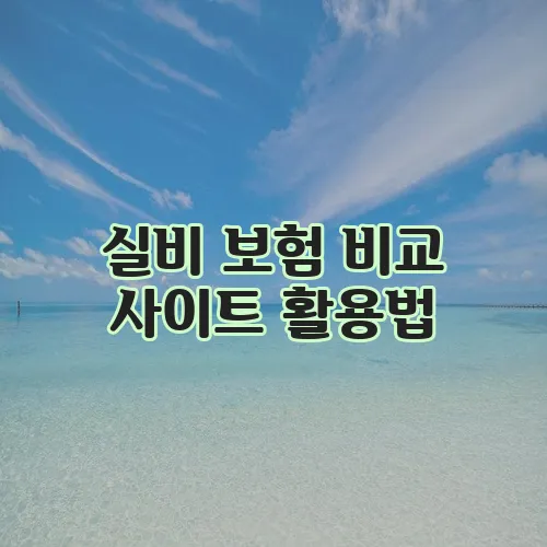 실비 보험 비교 사이트 활용법