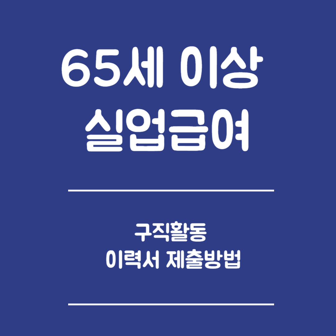 65세 이상 실업급여 구직활동 이력서 제출방법 - 온라인 제출방법, 오프라인 제출방법, 유의사항