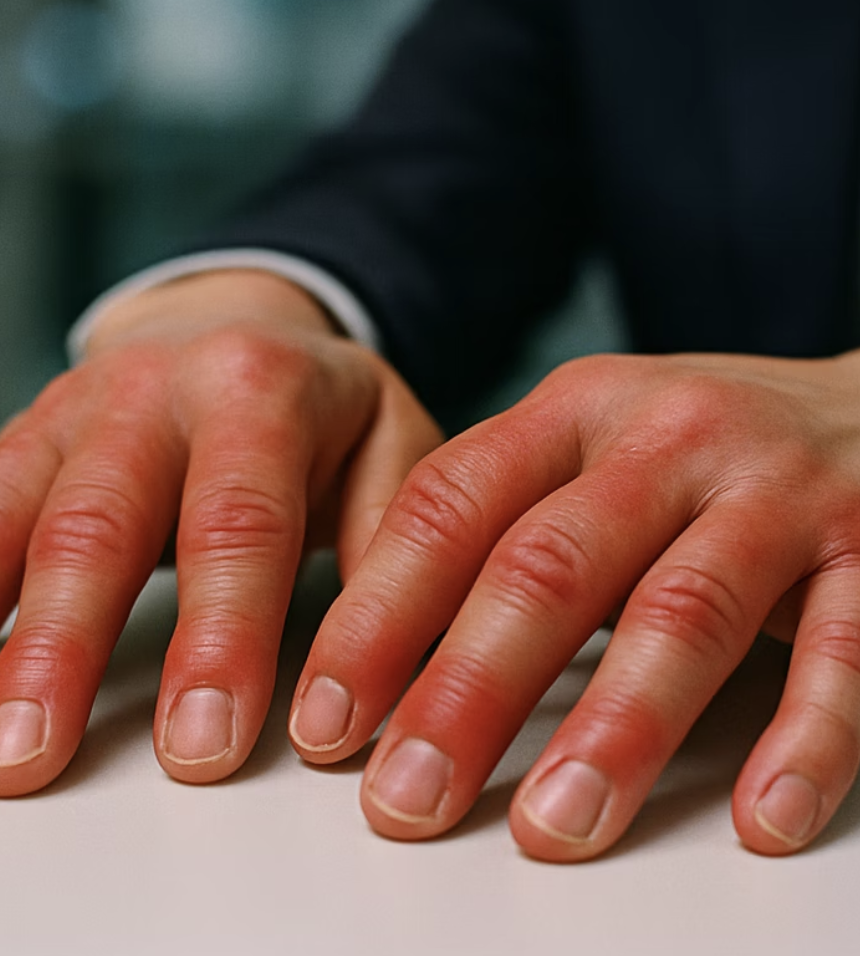 3. 손가락 마디가 퉁퉁 붓고 열이 나요